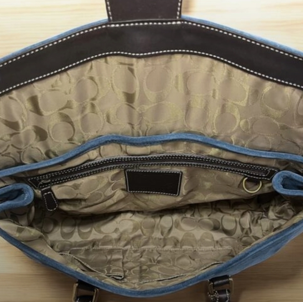 Coach Blue and Brown Satchel Set Vintage. - Picture 6 of 12